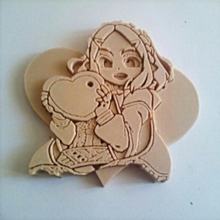 bas relief princesse zelda love bois ventilador arte Nintendo jogos nerd vídeo Kawaii 3d print model - Mito3D