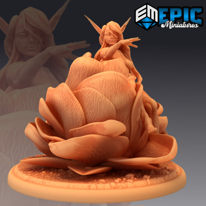 alraune peony female flower monster forest encounter toys & games classic fantasy medieval rpg warhammer woman enemy tabletop dungeon dnd pathfinder dryad npc 3D print model - Mito3D