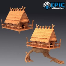 Baba yaga kulübe yeşil cadı tavuk ev oyuncaklar oyunlar fantezi Ortaçağa ait canavar rpg Warhammer düşman masaüstü zindan dnd 3d print model - Mito3D