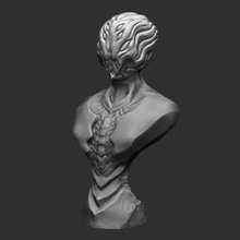 alien001 bust tabletop alien 3d print model - Mito3D