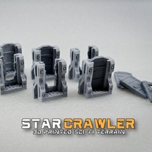 Star Crawler Terrain scifi Türen Zombizide Eindringling Nemesis Platz Hulk ez drucken unterstützt Spielzeuge Spiele 40k Krieg Sterne Kriegshammer Nekromunda Spacehulk 3d print model - Mito3D