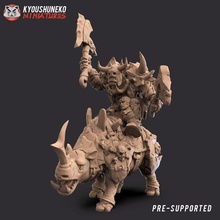 black orc warboss rider toys & games axe boss dragon dungeons monster war warhammer warrior rhino bandit dnd kow 3d print model - Mito3D