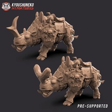 warboss rhino mount toys & games animal dragon dungeons orc warhammer companion dnd kow 3d print model - Mito3D
