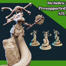 medusa élite batalla hacha pose 2 juguetes juegos 3d impresión stl criatura fantasía hembra niña modelo monstruo reptil mujer esculpir serpiente 3d print model - Mito3D
