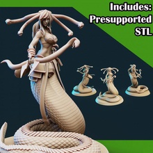 medusa elite longbow pose 2 toys & games stl archer arrow creature fantasy female girl monster woman snake bow armoured presupported 3d print model - Mito3D