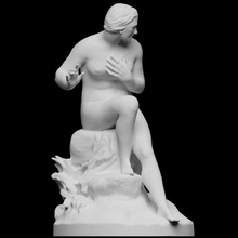 susanna surprised bath scan sculpture paris louvre france 3dprintable 3d print model - Mito3D