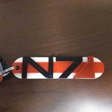 n7 logo keychain - mass fashion & accessories key gaming tag videogames character dogtag shooter masseffect shepard accesories day 3d print model - Mito3D