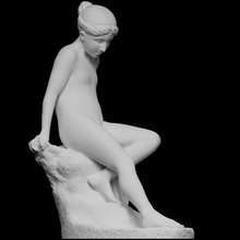 Jeune nymphe entrer l'eau analyse sculpture persienne France 3dprintable 3d print model - Mito3D