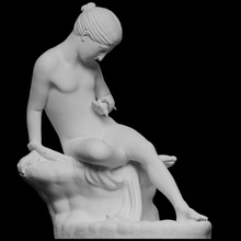 young girl holding dead lizard scan sculpture louvre france 3dprintable innocence 3d print model - Mito3D