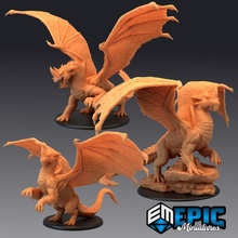 fulmini Drago impostato classico deserto incontrare blu tuono drake collezione giocattoli Giochi fantasia medievale mostro rpg warhammer nemico 3d print model - Mito3D