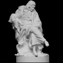 jean la fontaine scan sculpture louvre france 3dprintable 3d print model - Mito3D