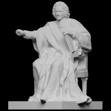 Charles Rollin taramak heykel Louvre Fransa 3dprintable 3d print model - Mito3D