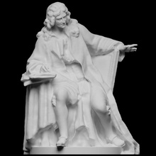 jean baptiste poquelin moli scansione scultura louvre Francia 3dprintable 3d print model - Mito3D