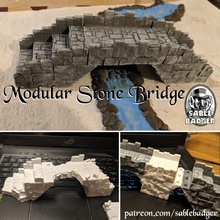fantasy - tilestone modular bridge toys & games river d&d 3d print model - Mito3D