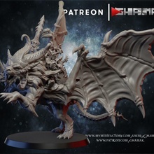 manticore warrior support ready toys & games dragons dungeons fantasy warhammer miniature cavalry wargame chaos dnd pathfinder vanguard caos 3d print model - Mito3D