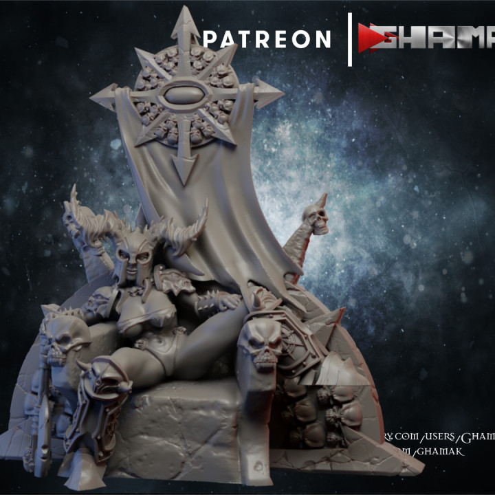 pinup chaos support ready toys & games dragons dungeons fantasy warhammer miniature cavalry wargame caos 3D print model - Mito3D