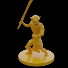 duende guerrero combatiente esbirro espada mal humanoide salvaje 3d print model - Mito3D