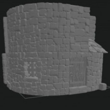 ruiné rotonde bâtiment détaillé médiéval rpg petit terrain constructeur ville forgeron 3d print model - Mito3D