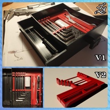 ender 3 v2 - drawer organiser fdm tool usb wrench allen hex toolholder flashdrive ender3 ender3v2 3d print model - Mito3D