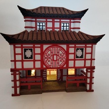 cao bao's curios architecture traditional asia tabletop d&d asian dnd ultimaker2+ feudal townbuilder townsmith feudalasia curvedroof 3d print model - Mito3D