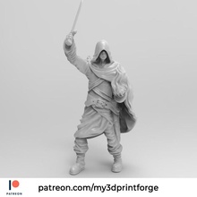 unknown hero sword-fire 32mm pre-supported free sword miniature resin mage dnd pre-siupported uncnown 3d print model - Mito3D