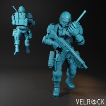 tempest guardsman rifleman 3 male presupporrted toys & games 40k guard soldier space trooper unit wargaming warhammer rifle scifi ranger wargame marine squad supported guardsmen 3d print model - Mito3D