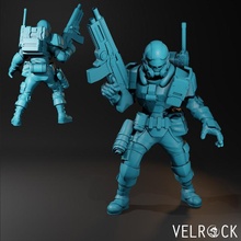 tempest guardsman rifleman 4 male presupporrted toys & games 40k guard soldier space trooper unit wargaming warhammer rifle scifi ranger wargame marine squad supported 3d print model - Mito3D