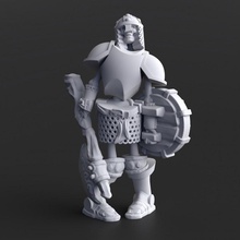 skeleton - axe & shield pre-supported toys games armor fantasy undead d&d 32mm skeletons 3d print model - Mito3D