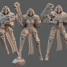 sisters throne pack pre-supported tabletop battle future war warhammer scifi bitch bolter nun 3d print model - Mito3D