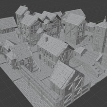 piccolo medievale cittadina terreno edifici concorso townbuilder 3d print model - Mito3D