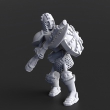 scheletro ascia scudo pre supported giocattoli Giochi armatura non morti 3d print model - Mito3D