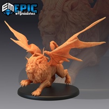 manticore running mythical desert creature winged lion scorpion hybrid toys & games classic fantasy medieval monster rpg warhammer enemy tabletop dungeon dnd pathfinder 3d print model - Mito3D