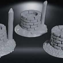 3 style jouets Jeux environnement soutenir terrain miniature donjons Dragons table dnd dispersion 3d print model - Mito3D