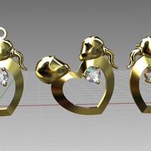 earrings pendant moto valentine 3d print model - Mito3D