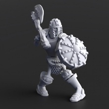 skeleton - axe & shield pre-supported toys games armor undead chainmail 3d print model - Mito3D