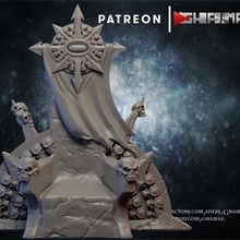 chaos trône soutien route jouets Jeux dragons donjons fantaisie marteau guerre miniature jeu dnd 3d print model - Mito3D