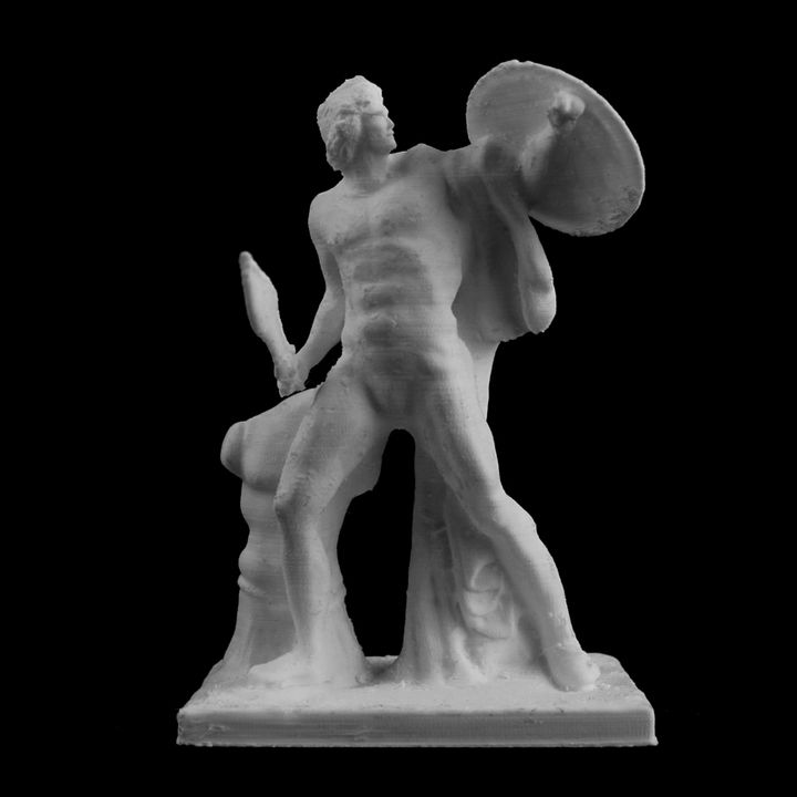 achille statua hyde park corner scansione armatura greco eroe scultura shield spada granito store trojanwar concorso verbatim 3D print model - Mito3D