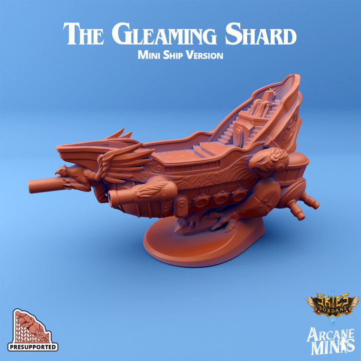 scintillante coccio mini nave giocattoli Giochi artefatto barca draghi dungeon articolo rpg statua Magia cannone cristallo volare pennarello carta geografica grifone d dnd 3D print model - Mito3D