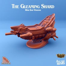 gleaming shard - mini ship toys & games artifact boat dragons dungeons item rpg statue magic cannon crystal flying marker map griffin d&d dnd ttrpg guild artificer arcanapunk sordane skies arcana guilds 3d print model - Mito3D