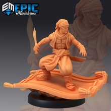 Aladdin volant Oriental tapis cavalier sabre jouets Jeux fantaisie médiéval monstre joueur rpg marteau guerre personnage ennemi table donjon 3d print model - Mito3D