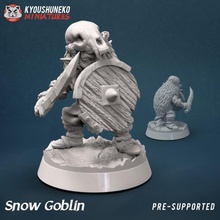 snow goblin warrior toys & games fighter shield sword warhammer dnd frost rime 3d print model - Mito3D