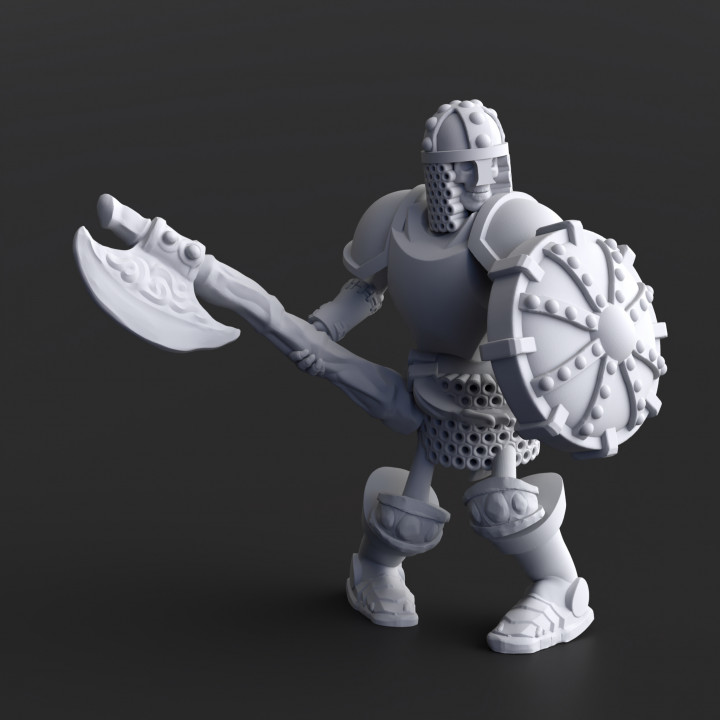 skeleton - axe & shield pre-supported toys games fantasy undead 3D print model - Mito3D