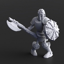 scheletro ascia scudo pre supported giocattoli Giochi fantasia non morti 3d print model - Mito3D