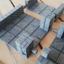 dungeon t-junction board games miniatures rpg warhammer open 2 boardgames tabletop openforge forge tiles quest dungeontiles dnd warhammerquest 3d print model - Mito3D