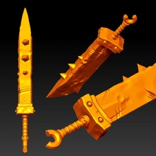 fallen sword skeleton juguetes juegos 3d print model - Mito3D