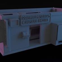 capsule hotel - cyberpunk legacy toys & games city terrain shadowrun cyberpunklegacy capsulehotel 3d print model - Mito3D