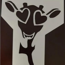 girafe pochoir animal dessin cœur l'amour jouet 2d 3d print model - Mito3D