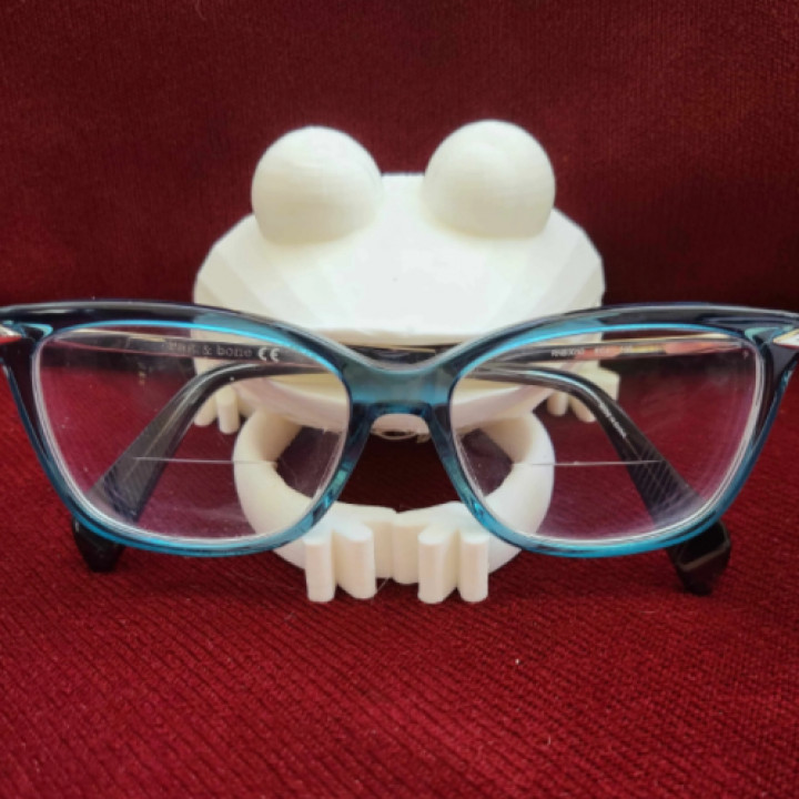 frog glasses business card holder animal decoration buisiness 3D print model - Mito3D
