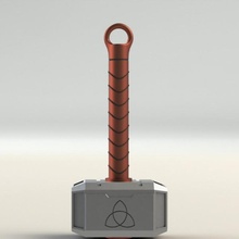 llave cadena forma Thor martillo llavero maravilla thor diseño libre 3d print model - Mito3D