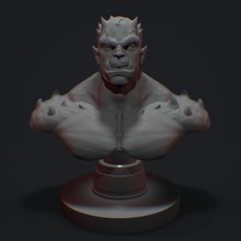 demonic orc bust toys & games demon boss creature fantasy mini monster character d&d dnd raid boxedmodels 3d print model - Mito3D